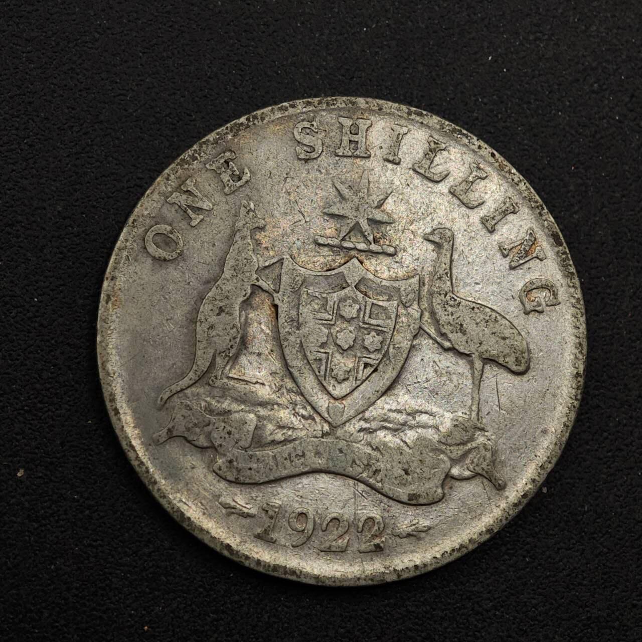 【淘币小摊】实时拍第八百七十四拍   银币散币场    每周一统一发货 澳大利亚1922年乔治五世一先令银币