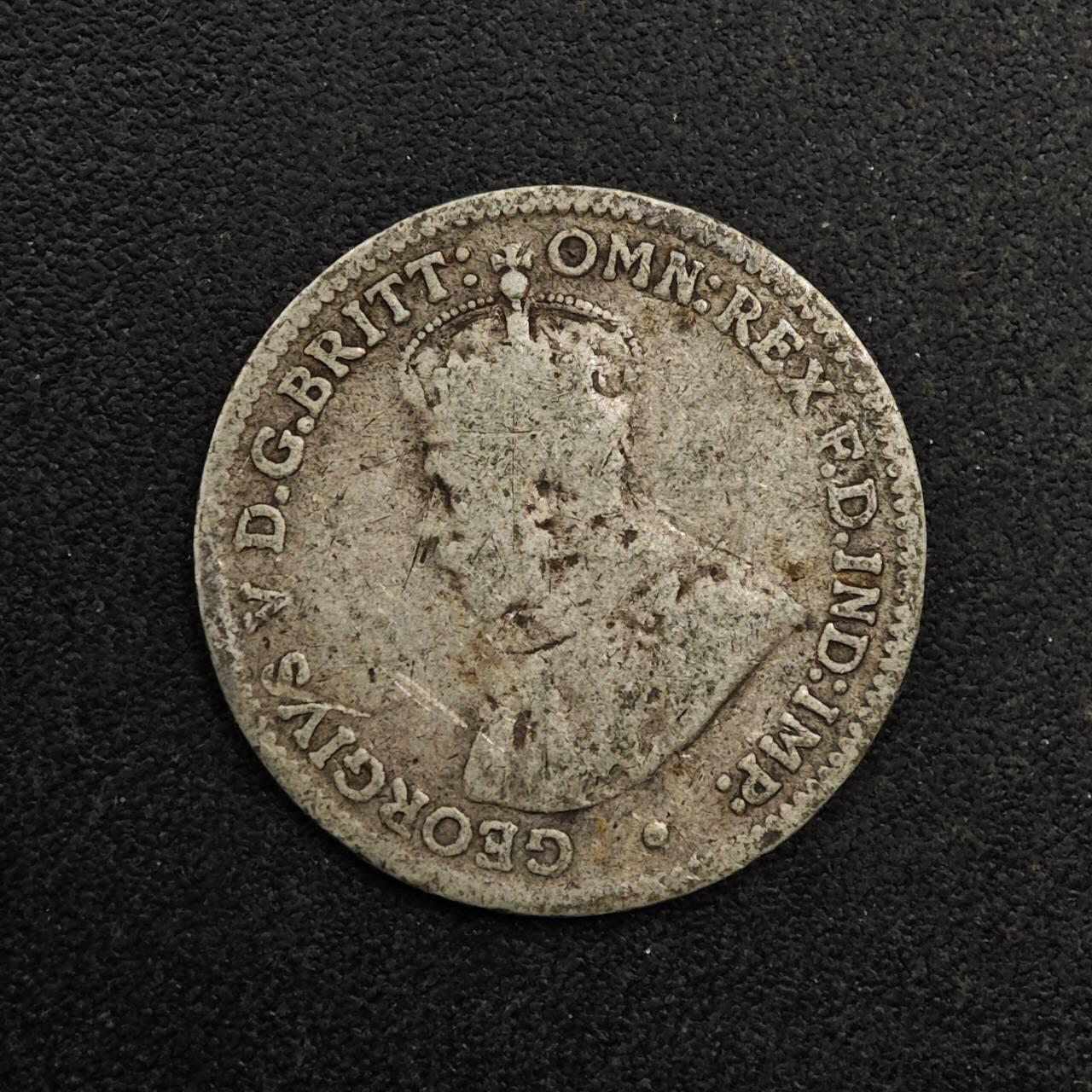 【淘币小摊】实时拍第八百七十四拍   银币散币场    每周一统一发货 澳大利亚1916年乔治五世3便士银币