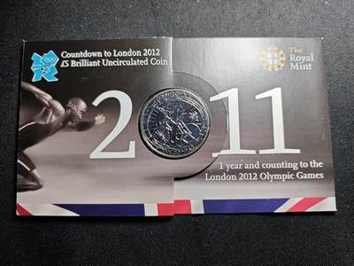 KK钱币收藏小铺   套币 批量/好品散币专场 2月预留时间 周末发货 -   2011英国5镑奥运纪念卡册