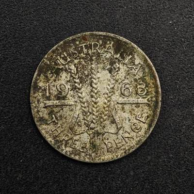 【淘币小摊】实时拍第八百七十四拍   银币散币场    每周一统一发货 - 澳大利亚1963年伊丽莎白二世3便士银币