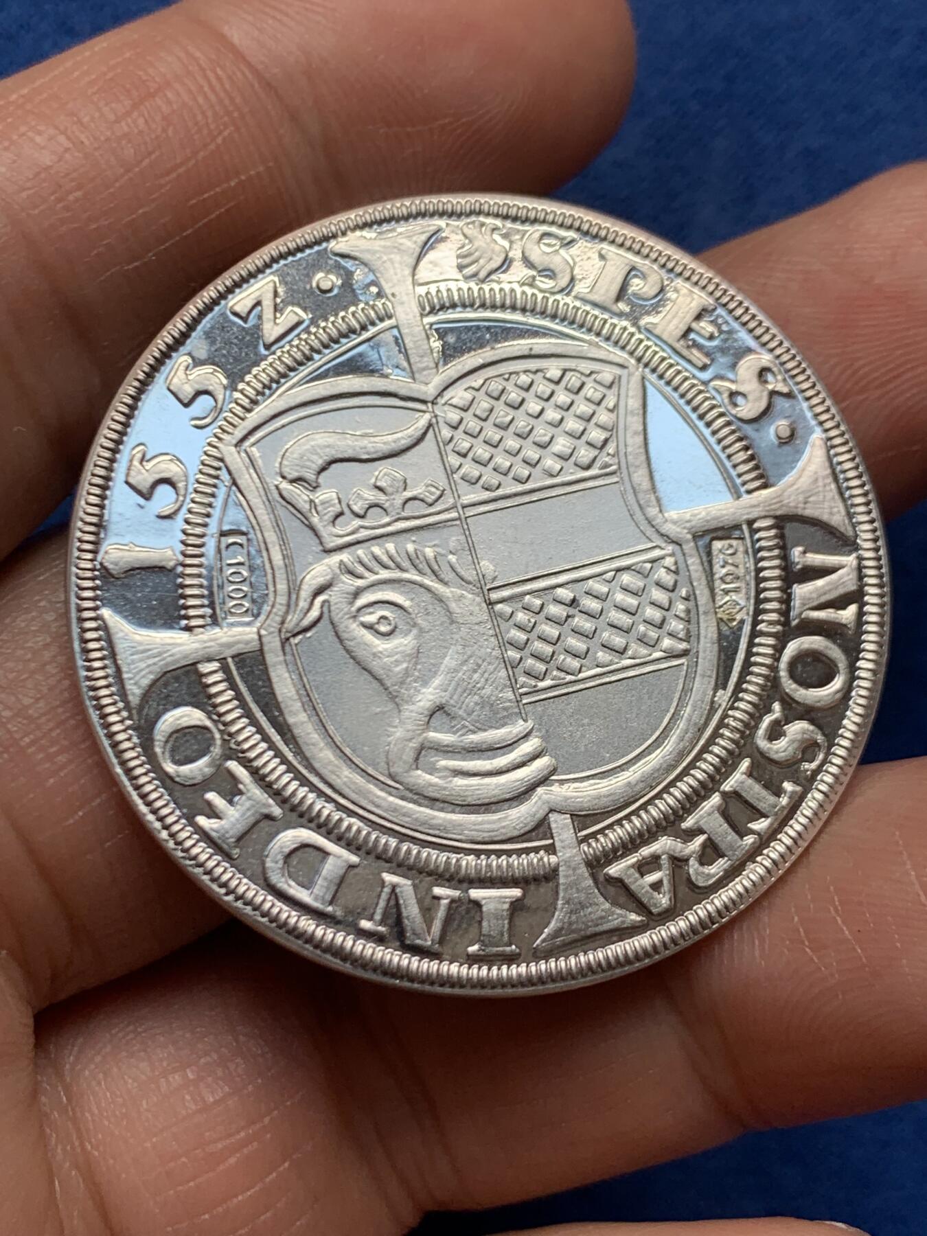 《竞宝斋》第466场 周日，周一 2场连拍 （全场包邮）欢迎送拍 德国1976年泰勒复刻精制银章 40mm 23.2克