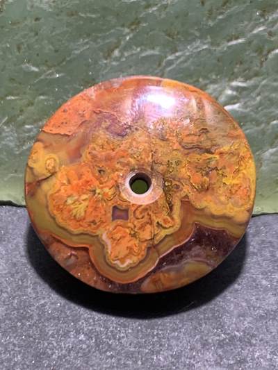 高玉化冰飘草花纹战国红玛瑙随形平安扣一个 - 高玉化冰飘草花纹战国红玛瑙随形平安扣一个