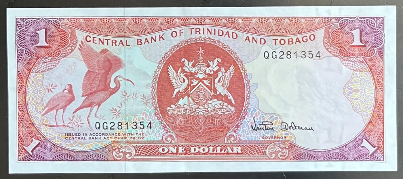 小福收藏拍卖第201期 流通品相裸钞 特惠场 本场拍卖美洲大洋洲非洲亚洲纸币【佣金仅收2% 不设最低佣金 全场包邮】 特立尼达和多巴哥 1979年 1元 AUNC