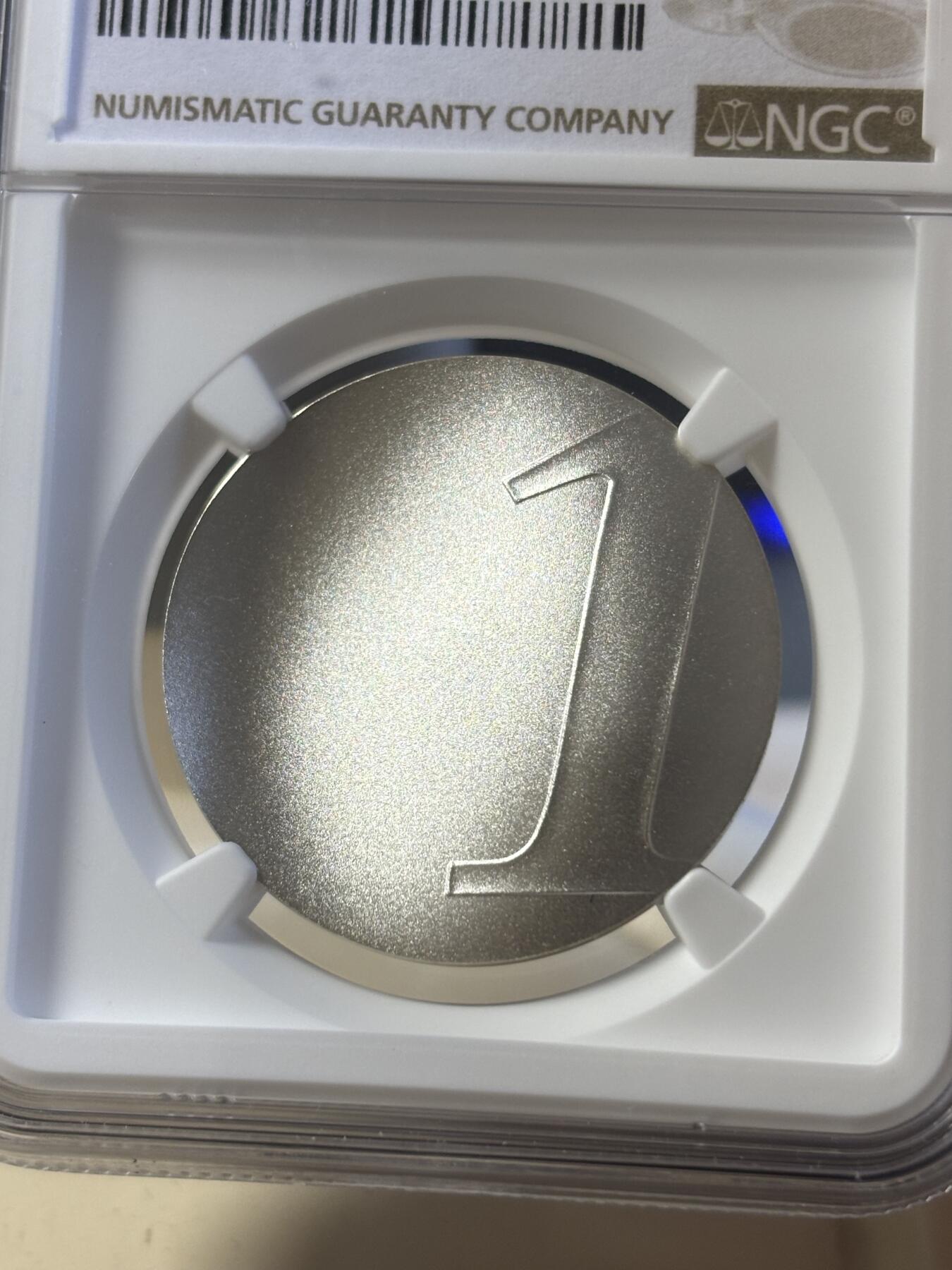 第192期拍卖 获奖币法国2001年最后的法郎波浪形银币NGC-MS69，980银，17.77克，