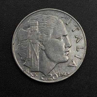 【淘币小摊】实时拍第八百七十四拍   银币散币场    每周一统一发货 - 意大利1942年20分