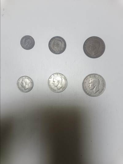 【20260304】非全新纸币和硬币第340场 - 英国乔治六世6枚硬币，稀少