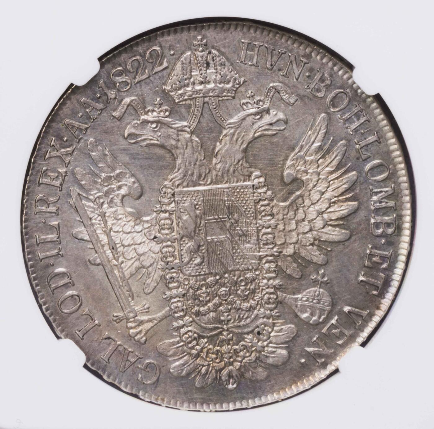NGC-AU58 1822奥地利弗朗茨一世泰勒大银币 亚军分
