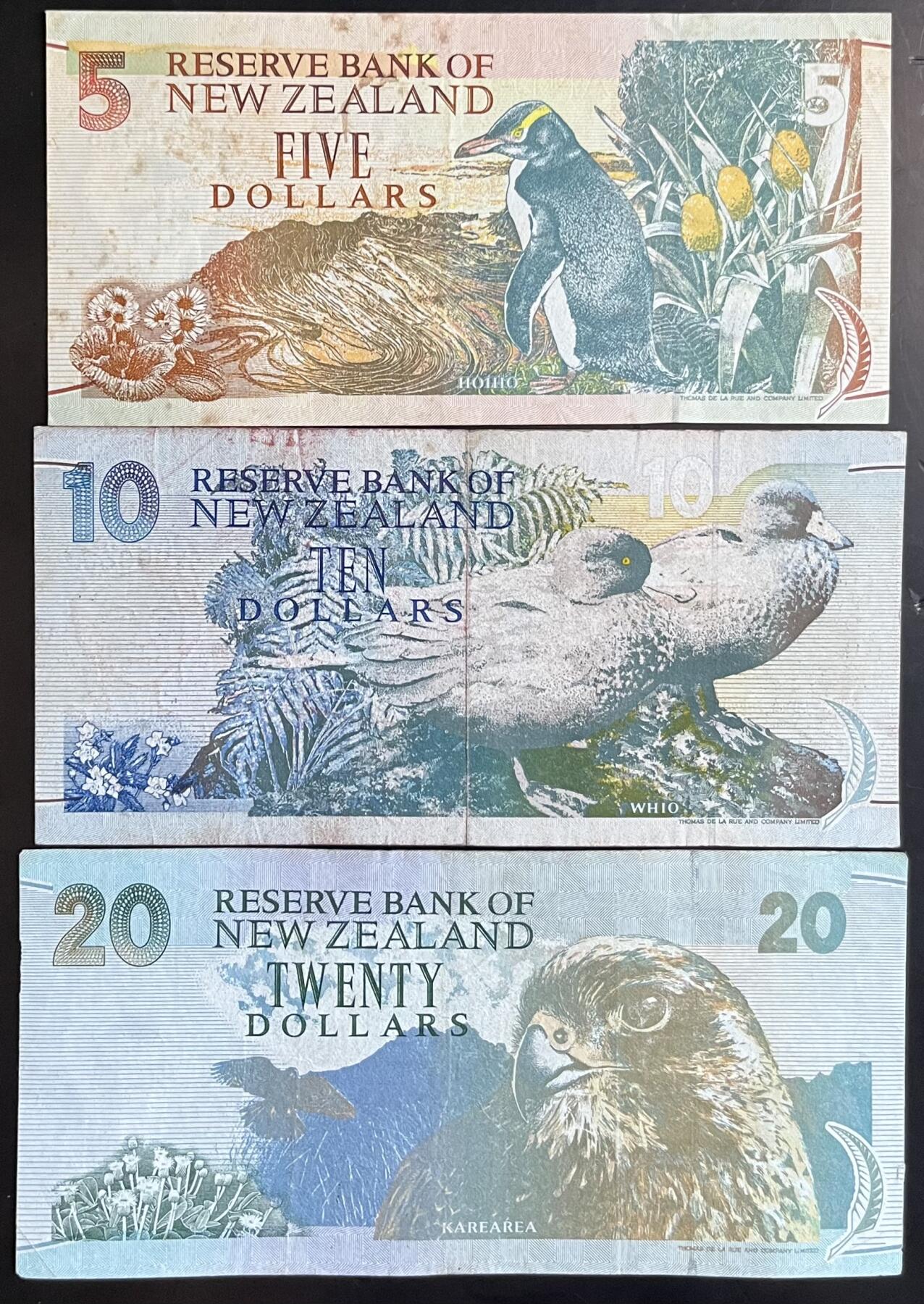 小福收藏拍卖第201期 流通品相裸钞 特惠场 本场拍卖美洲大洋洲非洲亚洲纸币【佣金仅收2% 不设最低佣金 全场包邮】 新西兰 5+10+20元 1组3张 