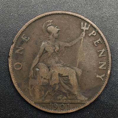 【淘币小摊】实时拍第八百七十四拍   银币散币场    每周一统一发货 - 英国1901年维多利亚一便士铜币