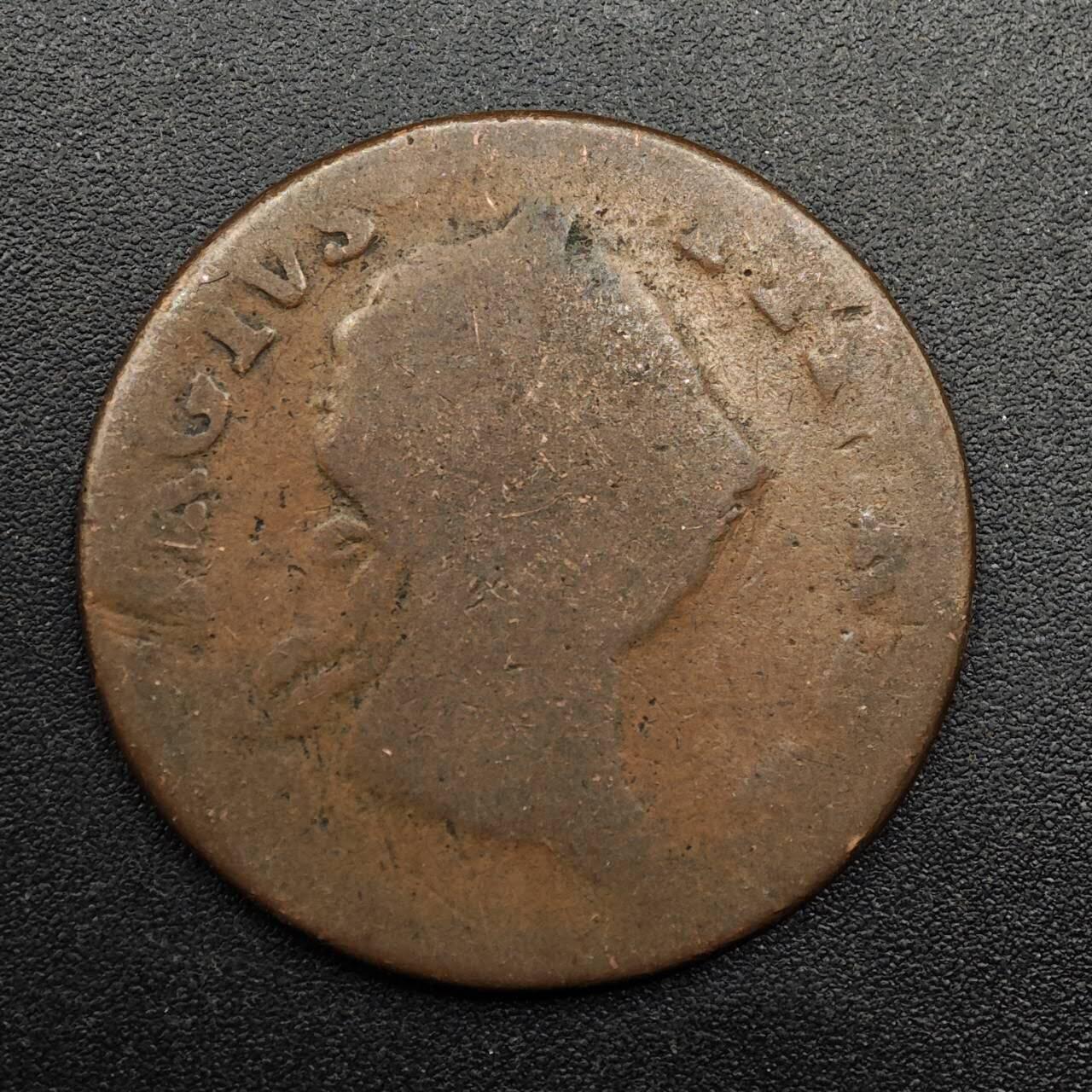 【淘币小摊】实时拍第八百七十四拍   银币散币场    每周一统一发货 爱尔兰1766年乔治三世半便士铜币