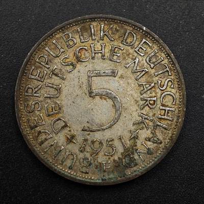 【淘币小摊】实时拍第八百七十三拍   银币套币场    每周一统一发货 - 德国1951年5马克银币