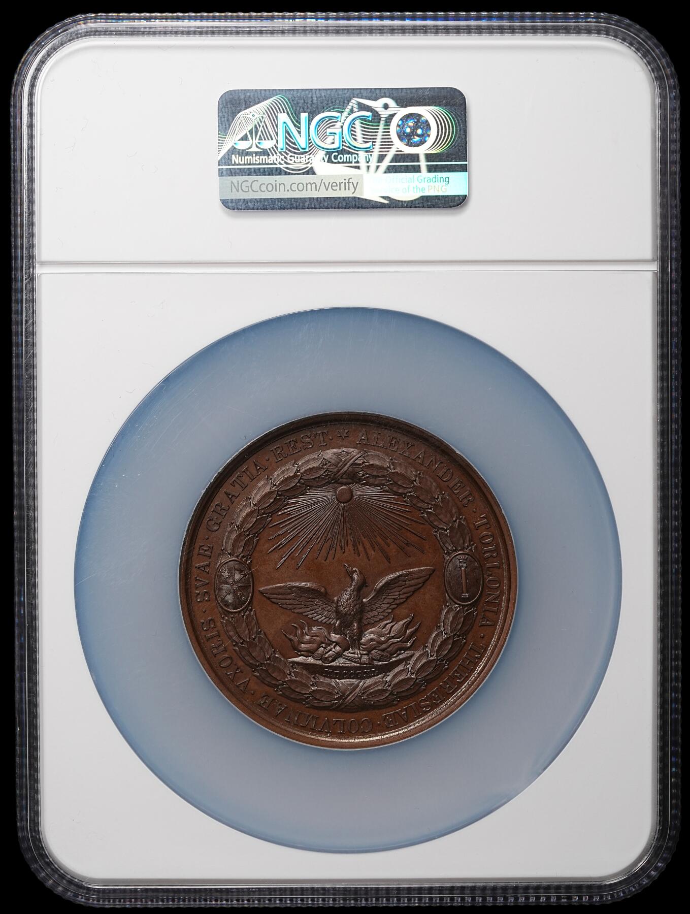 修遠堂世界钱币第106期，请看参拍说明 NGC MS64BN 1840年意大利结婚纪念大铜章