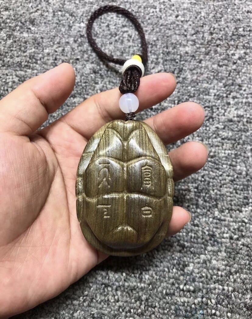 金丝楠阴沉木黄料精雕手把件～富甲天下