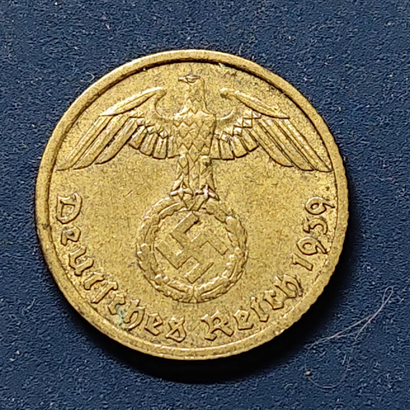 【全场包邮】纯粹捡漏拍508场 德国第三帝国1939年A厂5芬尼