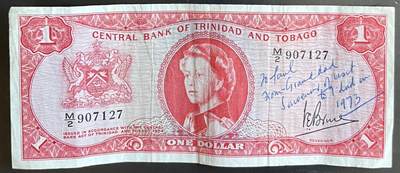 小福收藏拍卖第201期 流通品相裸钞 特惠场 本场拍卖美洲大洋洲非洲亚洲纸币【佣金仅收2% 不设最低佣金 全场包邮】 - 特立尼达和多巴哥 1964年 1元 
