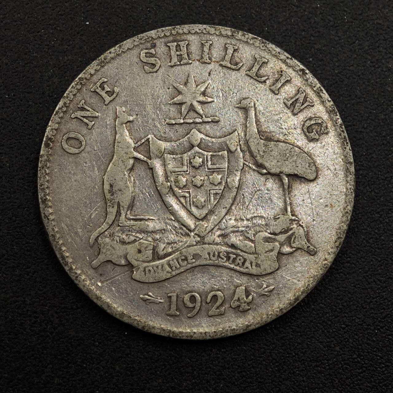 【淘币小摊】实时拍第八百七十四拍   银币散币场    每周一统一发货 澳大利亚1924年乔治五世一先令银币