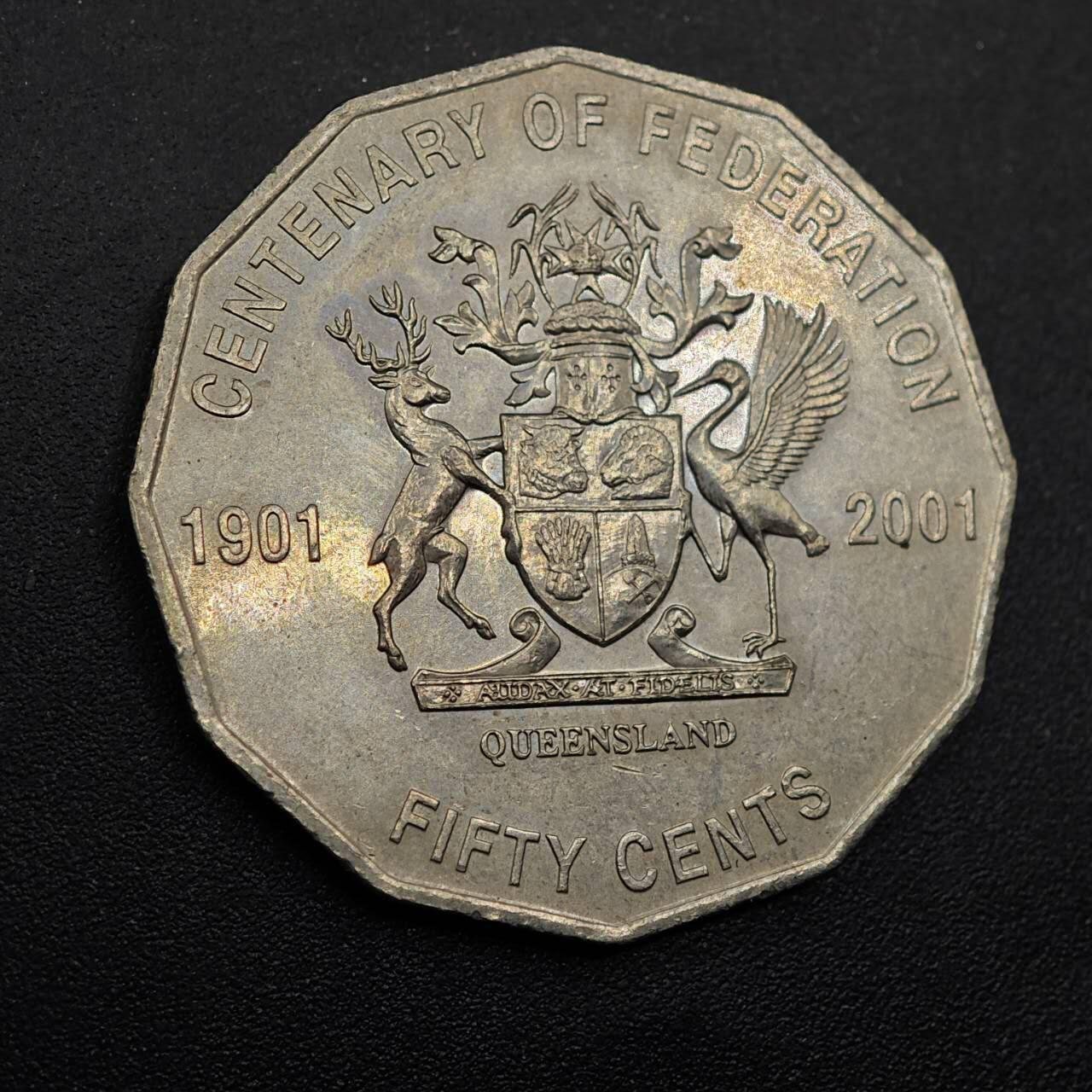 【淘币小摊】实时拍第八百七十四拍   银币散币场    每周一统一发货 澳大利亚2011年联邦百年50分纪念币