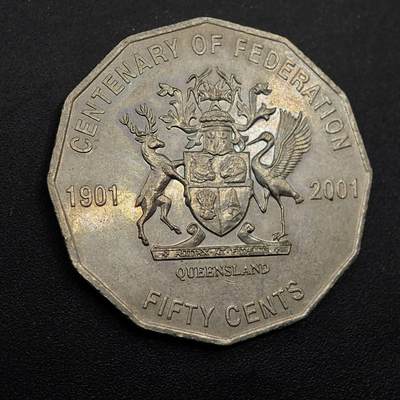 【淘币小摊】实时拍第八百七十四拍   银币散币场    每周一统一发货 - 澳大利亚2011年联邦百年50分纪念币