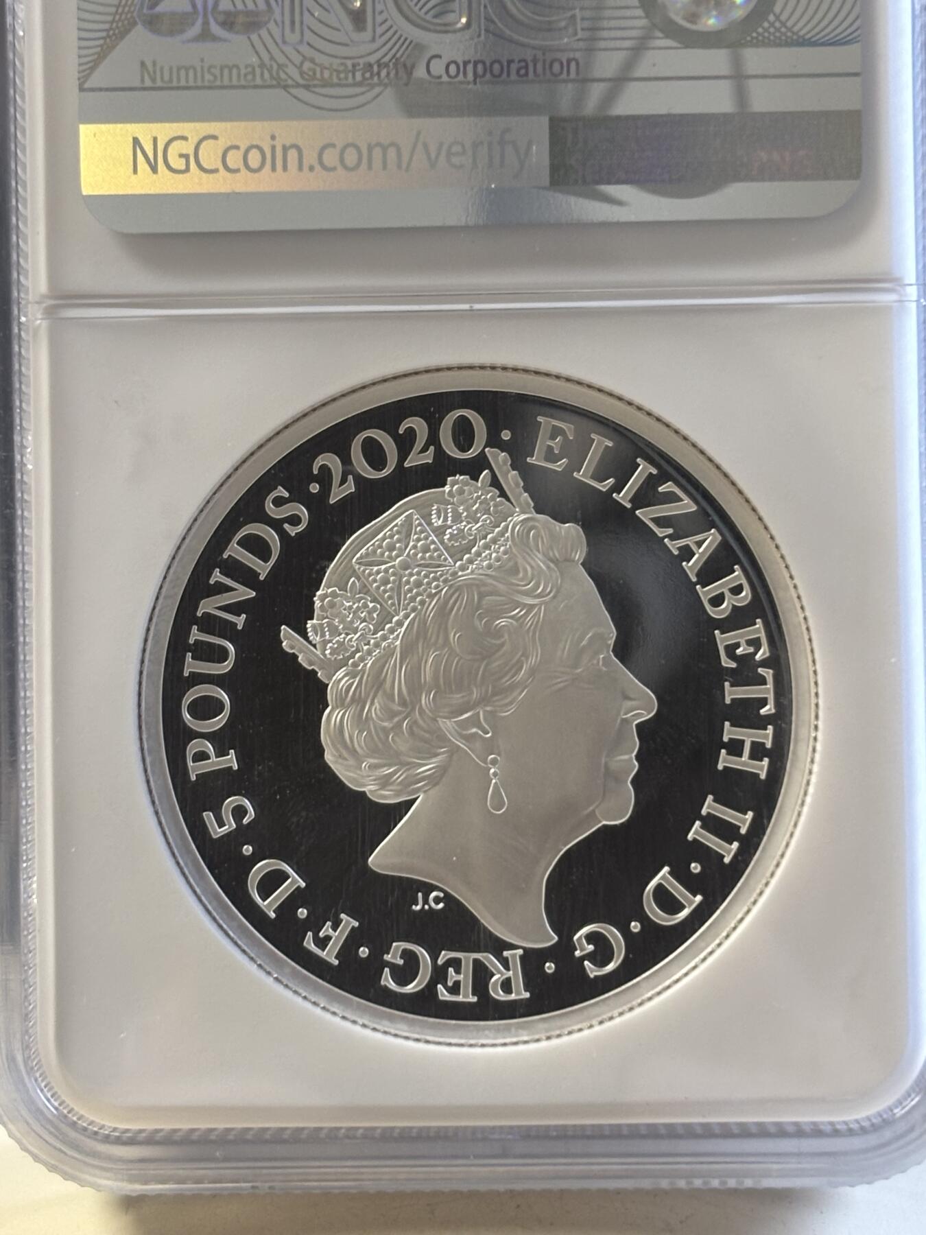 第192期拍卖 英国2020年音乐乐队传奇2艾尔顿·约翰2盎司银币NGC-PF69,999银，发行500枚