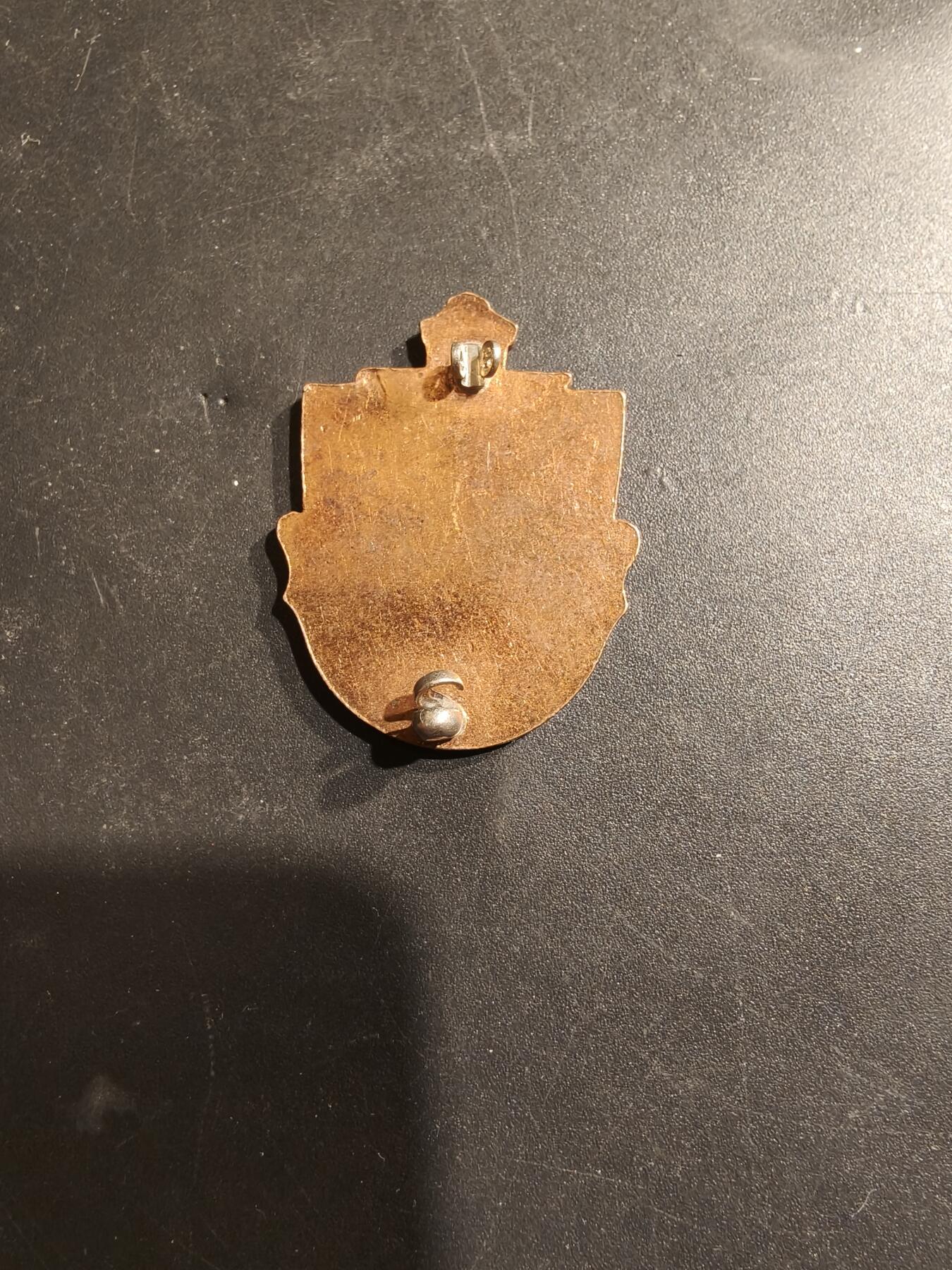 老王徽章第185期 美国陆军第131步兵团证章    二战时期铜质珐琅