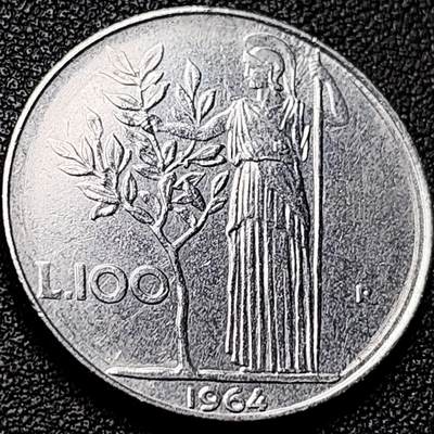 泉币菌-第203场-本场拍品多 请提前出价（正月十五统一发货） - 意大利早期100里拉 月亮和记忆女神密涅瓦 不锈钢币 27.8mm
