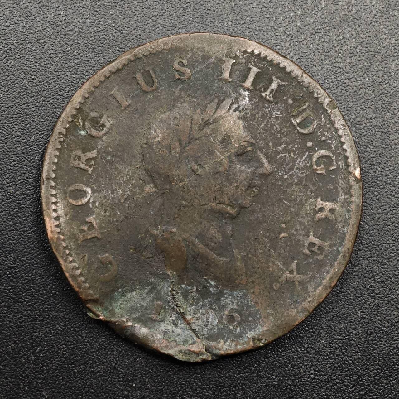 【淘币小摊】实时拍第八百七十四拍   银币散币场    每周一统一发货 英国1806年乔治三世半便士铜币