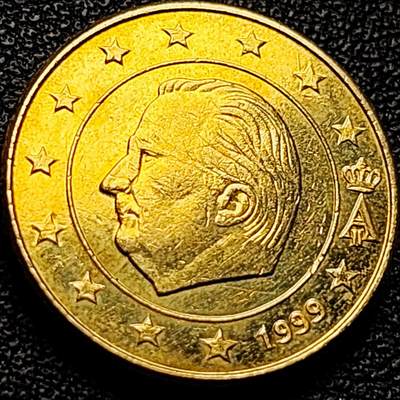 泉币菌-第203场-本场拍品多 请提前出价（正月十五统一发货） -  欧元 比利时王国 1999年10欧分,阿尔伯特2世国王 19.7mm 