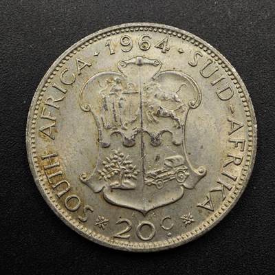【淘币小摊】实时拍第八百七十三拍   银币套币场    每周一统一发货 - 南非1964年20分银币带光好品