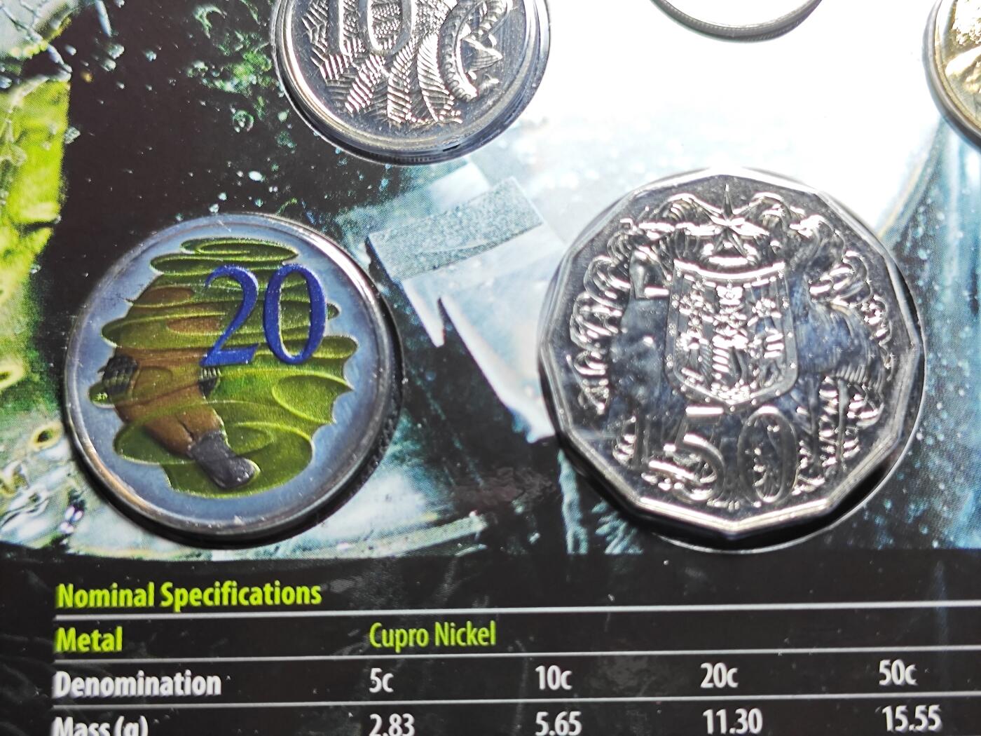 KK钱币收藏小铺   套币 批量/好品散币专场 2月预留时间 周末发货  2008澳大利亚官方发行 大小面值清年套币 含20分鸭嘴兽彩色币