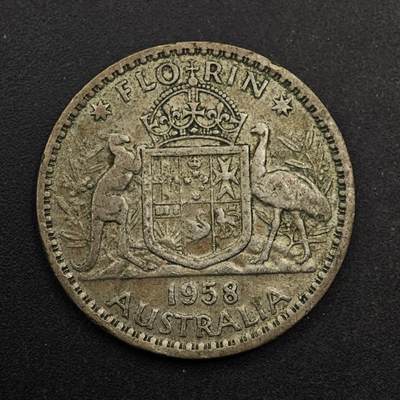 【淘币小摊】实时拍第八百七十四拍   银币散币场    每周一统一发货 - 澳大利亚1958年伊丽莎白二世弗洛林银币