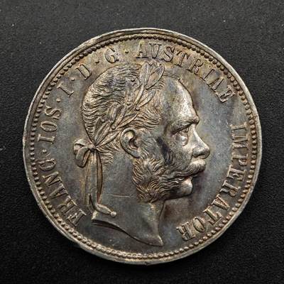 【淘币小摊】实时拍第八百七十三拍   银币套币场    每周一统一发货 - 奥地利1879年1福林银币带光好品