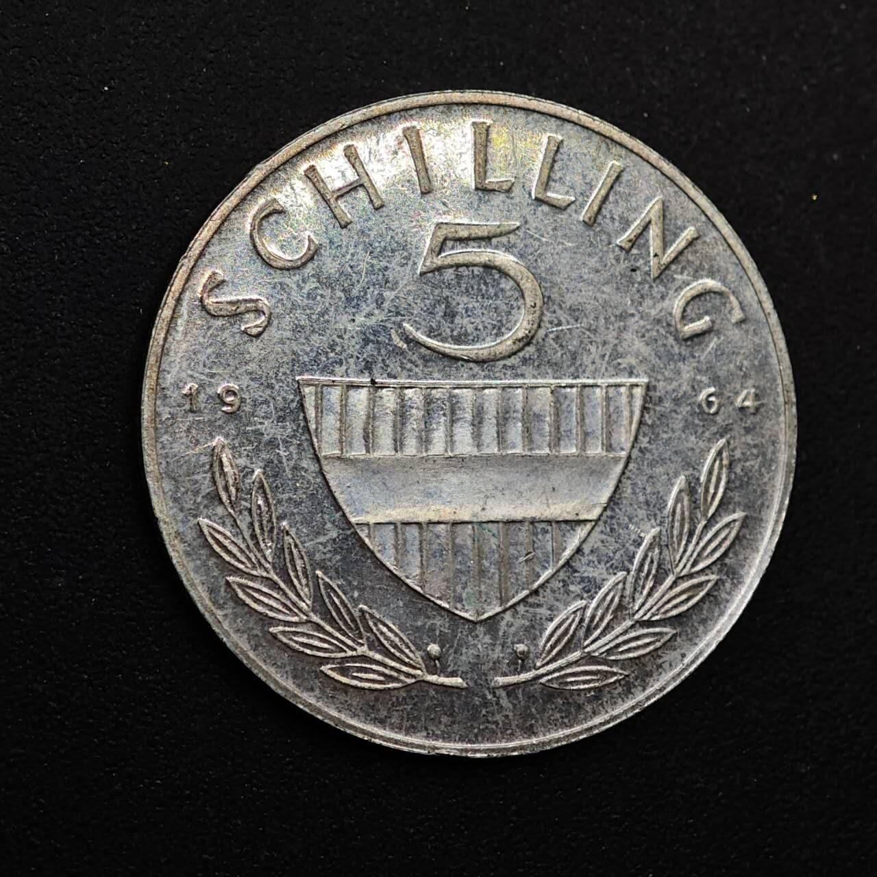 【淘币小摊】实时拍第八百七十四拍   银币散币场    每周一统一发货 奥地利1964年5先令精制银币