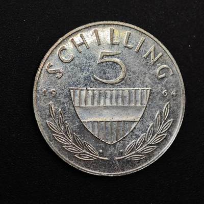 【淘币小摊】实时拍第八百七十四拍   银币散币场    每周一统一发货 - 奥地利1964年5先令精制银币