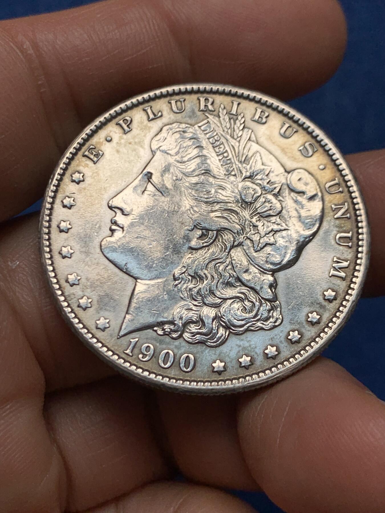 《竞宝斋》第466场 周日，周一 2场连拍 （全场包邮）欢迎送拍 美国1900年摩根银币