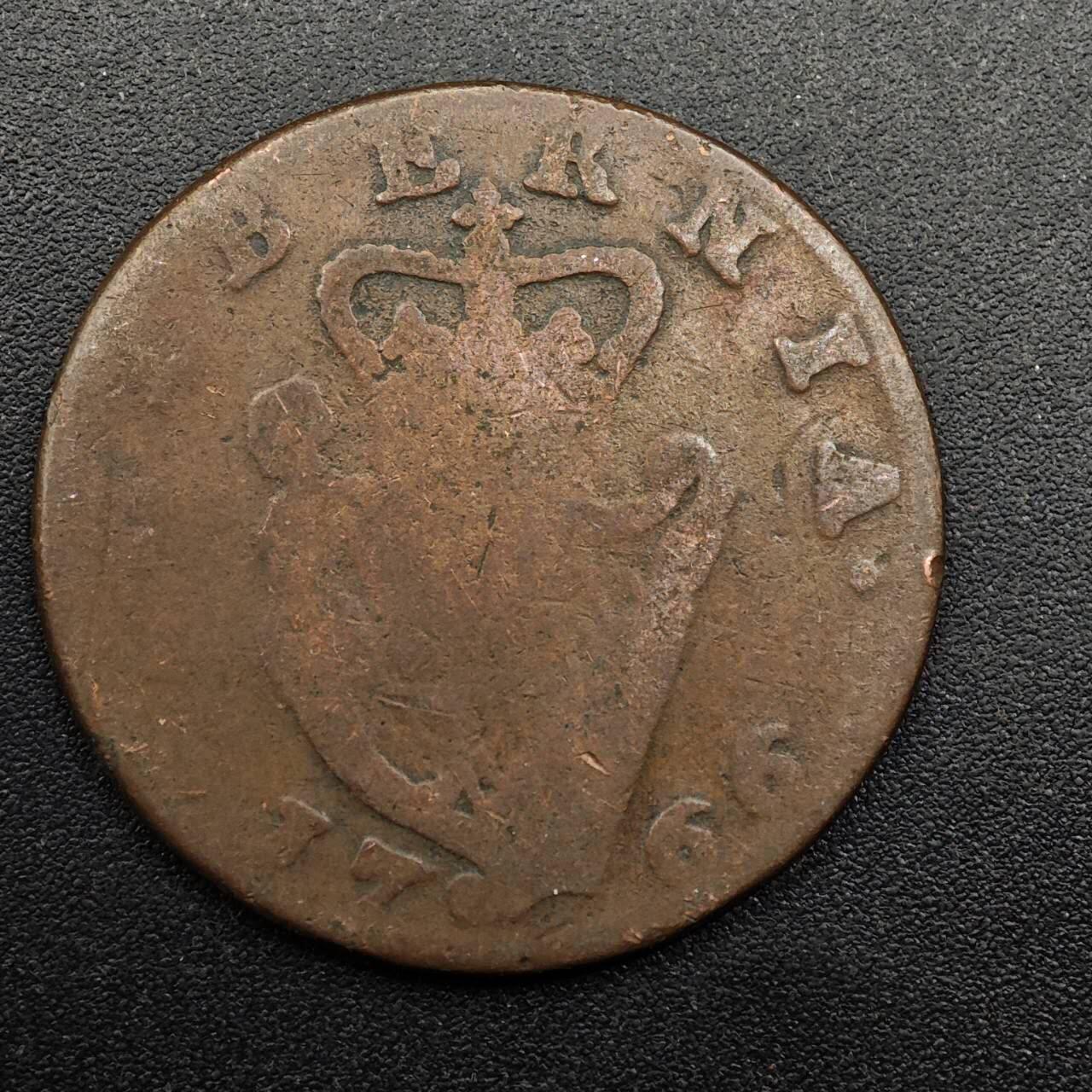 【淘币小摊】实时拍第八百七十四拍   银币散币场    每周一统一发货 爱尔兰1766年乔治三世半便士铜币