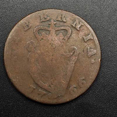 【淘币小摊】实时拍第八百七十四拍   银币散币场    每周一统一发货 - 爱尔兰1766年乔治三世半便士铜币