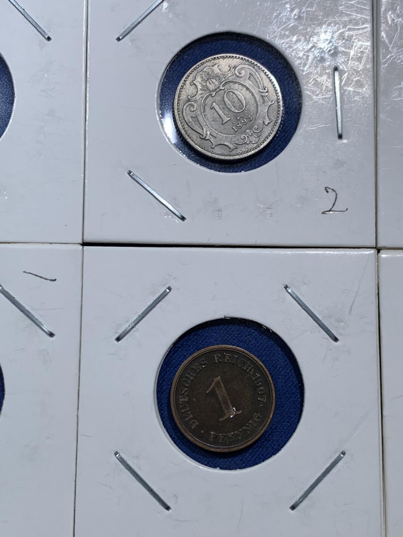 《竞宝斋》第466场 周日，周一 2场连拍 （全场包邮）欢迎送拍 六枚一组 奥匈帝国赫勒和德二芬尼辅币各3枚