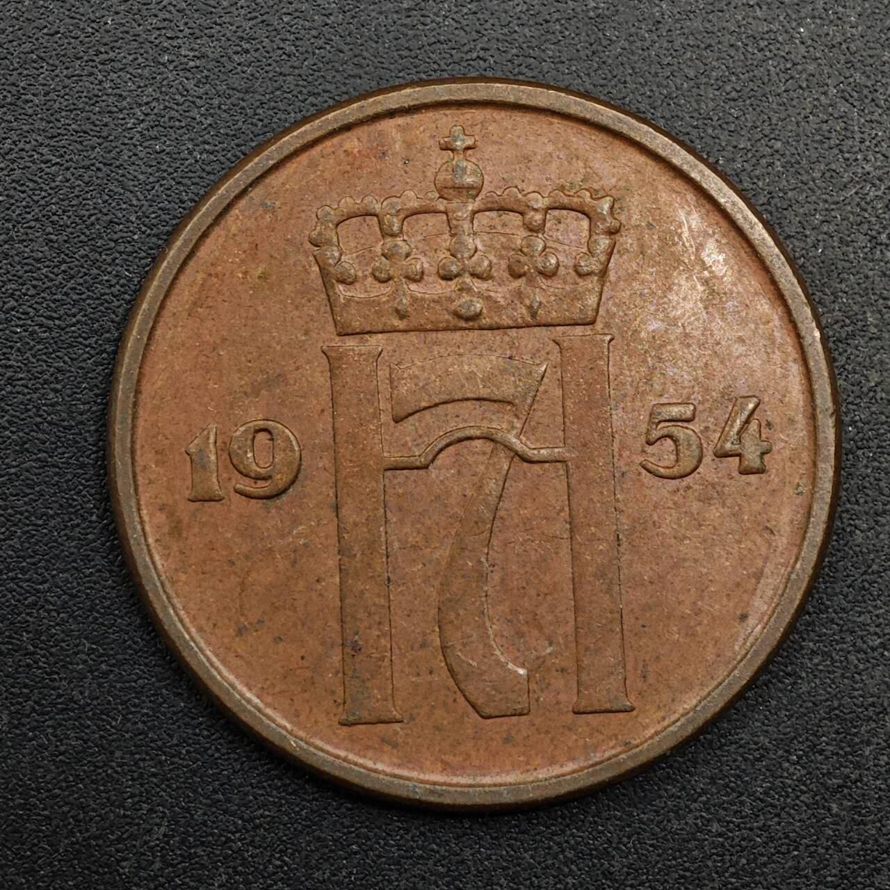 【淘币小摊】实时拍第八百七十四拍   银币散币场    每周一统一发货 挪威1954年5欧尔铜币