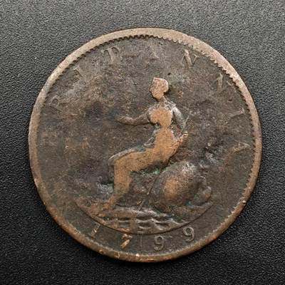 【淘币小摊】实时拍第八百七十四拍   银币散币场    每周一统一发货 - 英国1799年乔治三世半便士铜币