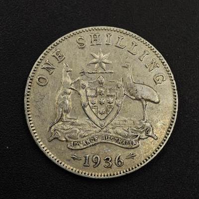 【淘币小摊】实时拍第八百七十四拍   银币散币场    每周一统一发货 - 澳大利亚1936年乔治五世一先令银币