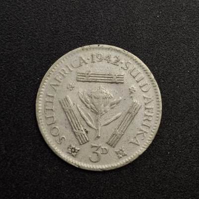 【淘币小摊】实时拍第八百七十四拍   银币散币场    每周一统一发货 - 南非1942年乔治六世3便士银币