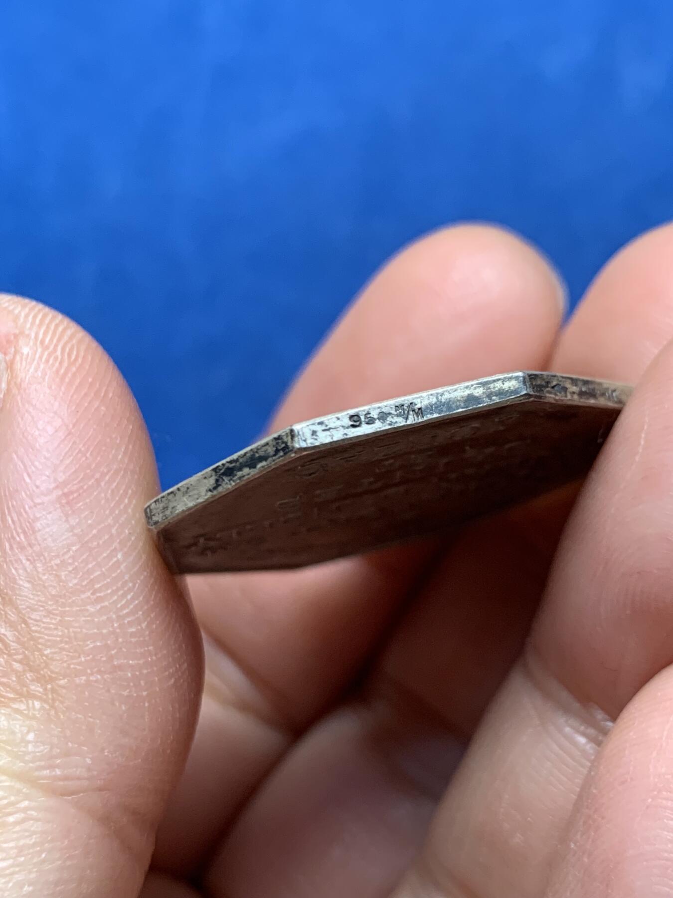 《竞宝斋》第466场 周日，周一 2场连拍 （全场包邮）欢迎送拍 法国商会八角银质代币，直径：30.1mm，重：11g，边铭：950M/M 菱形银标