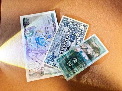 【Blue Auction】世界纸币精拍第789期——18级TOP拍卖/信誉/品质/专业/高效💫 - 【一组3张】英国 D序列 20镑、丹麦 1943年5克朗、第四套人民币2角 品相如图