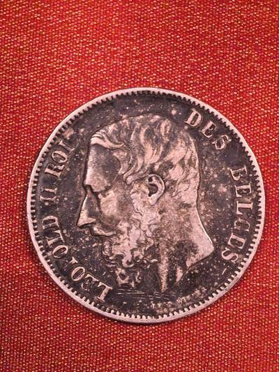 欧洲银章、铜章，大优惠起拍价都是银价计算 起拍价格小于银价，比利时利奥波德二世 5法郎银币（1869年）24.9