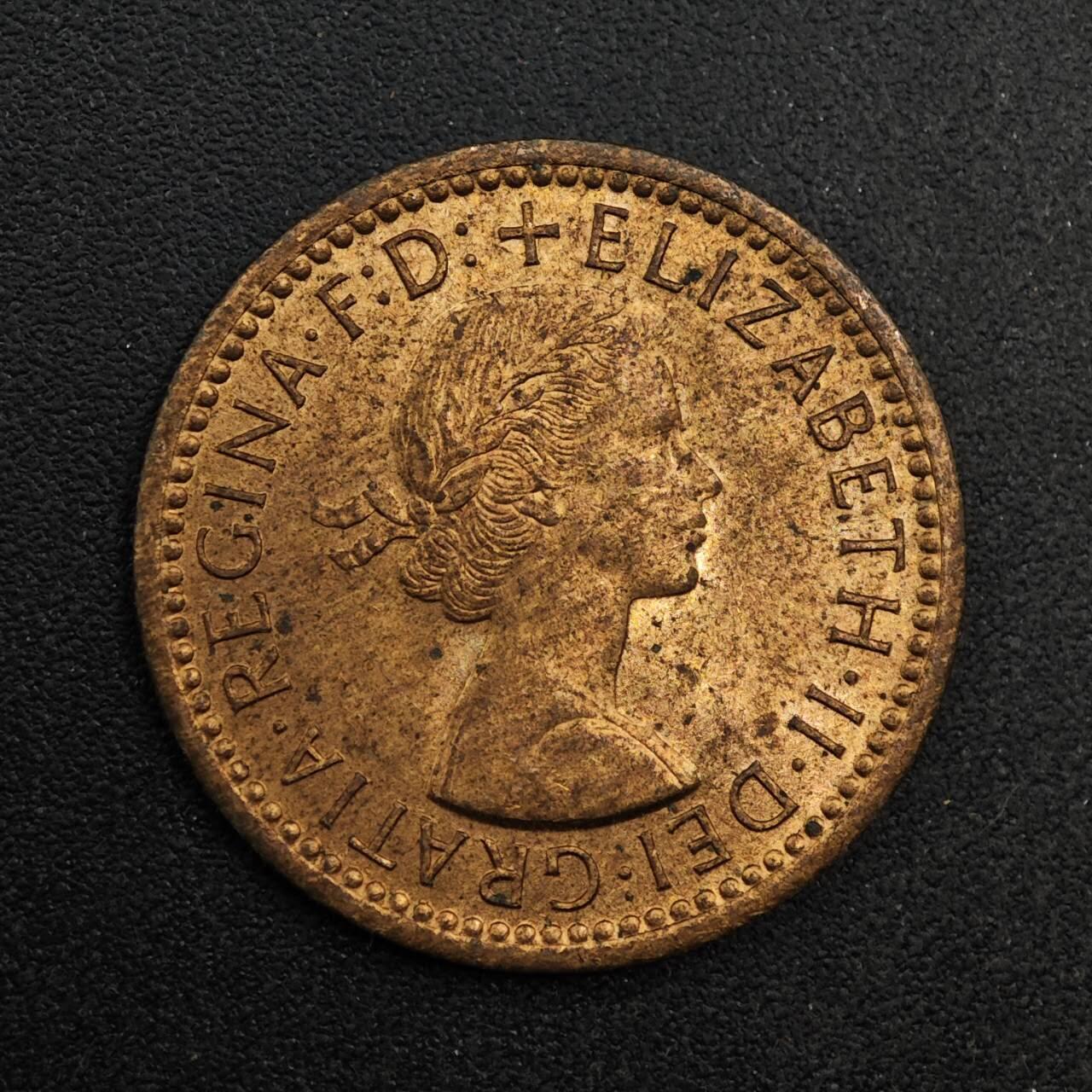 【淘币小摊】实时拍第八百七十四拍   银币散币场    每周一统一发货 英国1954年伊丽莎白二世小鸟法新铜币