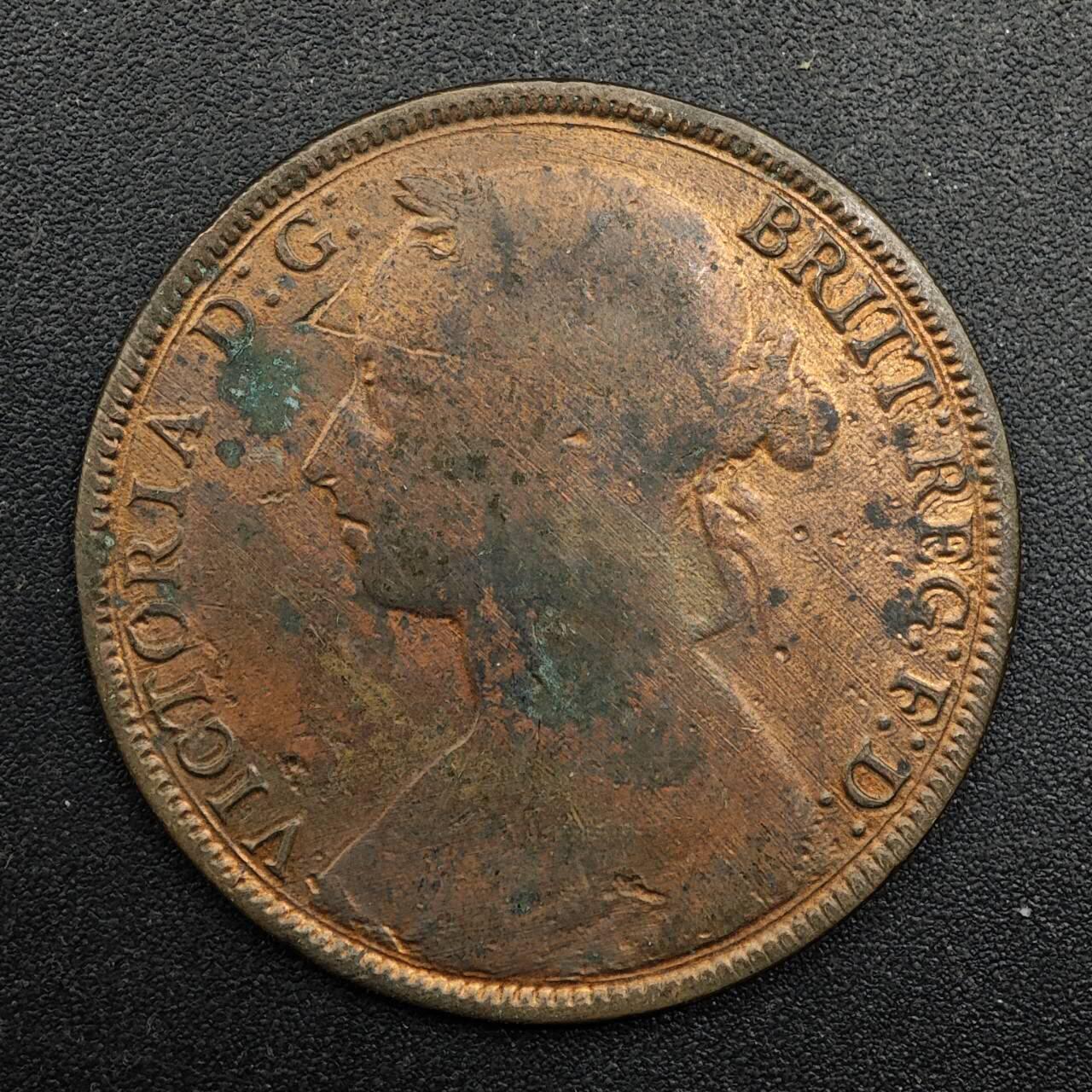 【淘币小摊】实时拍第八百七十四拍   银币散币场    每周一统一发货 英国1884年维多利亚一便士铜币