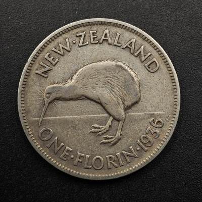 【淘币小摊】实时拍第八百七十三拍   银币套币场    每周一统一发货 - 新西兰1936年乔治五世弗洛林银币