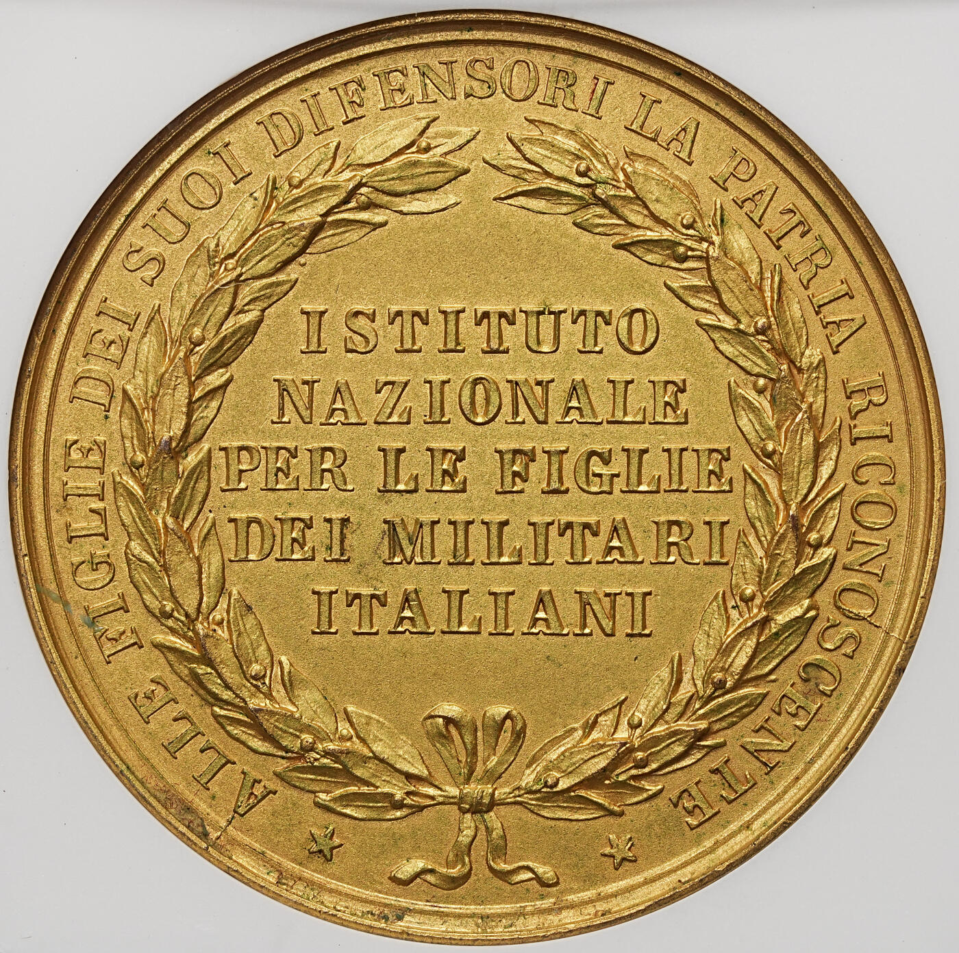 修遠堂世界钱币第106期，请看参拍说明 NGC MS64 意大利国王维托里奥・埃马努埃莱二世（Vittorio Emanuele II，1861–1878 年在位）时期鎏金铜章