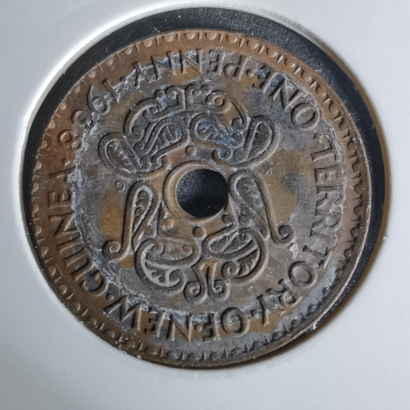 沼泽如烟--第1006场 新几内亚1938年1便士