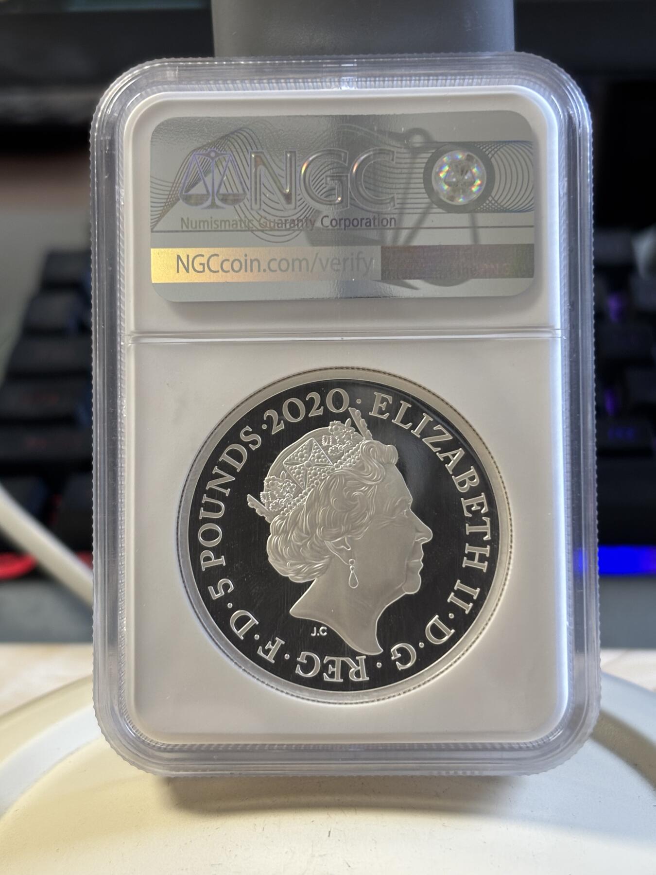 第192期拍卖 英国2020年音乐乐队传奇2艾尔顿·约翰2盎司银币NGC-PF69,999银，发行500枚